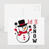 雪を Let it Snow 雪男 シーズンポストカード (正面/裏面)