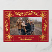 雪アールデコフォトハッピーホリデー 箔シーズンカード (正面)