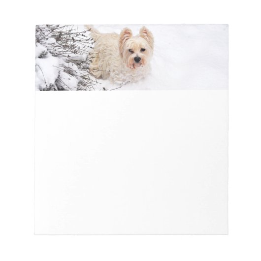 雪ウェスティードッグ文房具メモ帳 ノートパッド (正面)