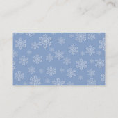 雪エレガントかわいらし片の氷冬の天気 名刺 (裏面)