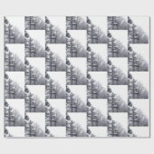 雪エレガントに覆われた木々冬の写真パターン ラッピングペーパー (フラット)