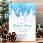 雪エレガントの松の木クリスマスパーティー 招待状