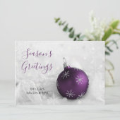 雪エレガントシーンパープルオーナメント会社 シーズンカード (スタンド正面)