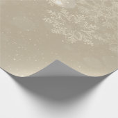 雪エレガントスタイリッシュ片ホリデイ ラッピングペーパー (角)