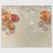 雪エレガントスタイリッシュ片、クリスマスボールホリデー ラッピングペーパー (フラット)