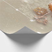 雪エレガントスタイリッシュ片、クリスマスボールホリデー ラッピングペーパー (角)