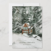 雪エレガントパーソナライズされた車のクリスマスカード シーズンカード (正面)