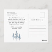 雪エレガントモダン片クリスマス ポストカード (裏面)