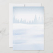 雪エレガントモダン雪のクリスマス冬の結婚式 招待状 (裏面)