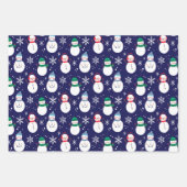 雪エレガント人付きサンタかわいらし3 ラッピングペーパーシート (正面3)