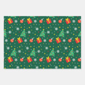 雪エレガント人付きサンタかわいらし3 ラッピングペーパーシート (正面)