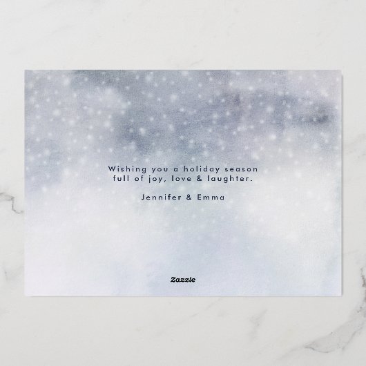 雪エレガント写真を撮る 箔シーズンカード (裏面)