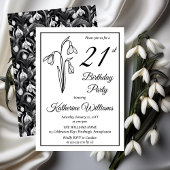 雪エレガント滴21歳の誕生日パーティー 招待状