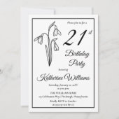 雪エレガント滴21歳の誕生日パーティー 招待状 (正面)