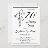 雪エレガント滴70歳の誕生日パーティー 招待状 (正面)