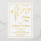 雪エレガント滴70歳の誕生日パーティー 箔招待状 (正面)