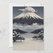雪エレガント火山結婚式招待状 招待状 (裏面)