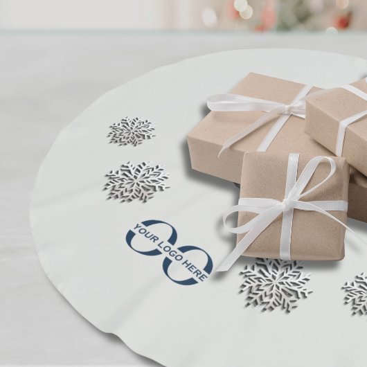 雪エレガント片とカスタムロゴ ブラッシュドポリエステルツリースカート