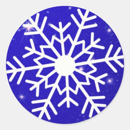 雪エレガント片のクリスマスメリー冬 ラウンドシール (正面)