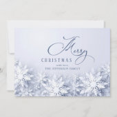 雪エレガント片のクリスマス シーズンカード (正面)
