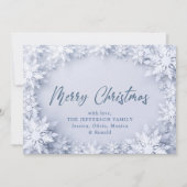 雪エレガント片のクリスマス シーズンカード (正面)