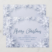 雪エレガント片のクリスマス シーズンカード (正面/裏面)