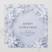 雪エレガント片のクリスマス シーズンカード (正面/裏面)