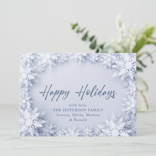 雪エレガント片のクリスマス シーズンカード (スタンド正面)