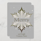 雪エレガント片の企業のクリスマスカード シーズンカード (正面/裏面)