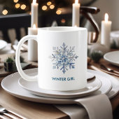 雪エレガント片の水彩 コーヒーマグカップ