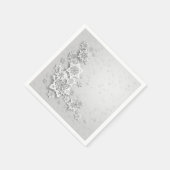 雪エレガント片の結婚ナプキン スタンダードカクテルナプキン (角)