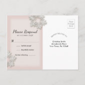 雪エレガント片ウィンターウェディングRSVPポストカード インビテーションポストカード (裏面)