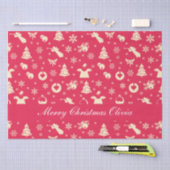 雪エレガント片エンジェル&サンタ |クリスマス赤 薄葉紙 (クラフト)