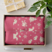 雪エレガント片エンジェル&サンタ |クリスマス赤 薄葉紙 (ギフト)