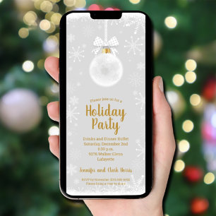 雪エレガント片オーナメントクリスマス 招待状