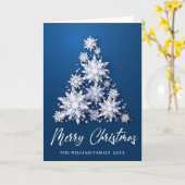 雪エレガント片クリスマスグリーティングホリデー カード (黄色い花)