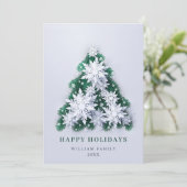 雪エレガント片クリスマスグリーティングホリデー シーズンカード (スタンド正面)