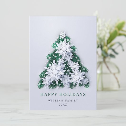 雪エレガント片クリスマスグリーティングホリデー シーズンカード (スタンド正面)