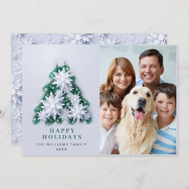 雪エレガント片クリスマスグリーティング写真 シーズンカード