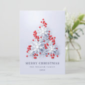 雪エレガント片クリスマスツリーグリーティング シーズンカード (スタンド正面)