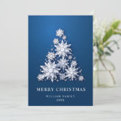 雪エレガント片クリスマスツリーグリーティング シーズンカード (スタンド正面)