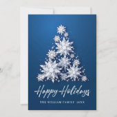 雪エレガント片クリスマスツリーグリーティング シーズンカード (正面)