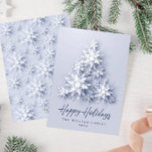 雪エレガント片クリスマスツリーグリーティング シーズンカード