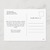 雪エレガント片クリスマスツリーグリーティング シーズンポストカード (裏面)