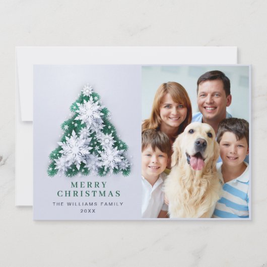 雪エレガント片クリスマスツリー挨拶2 PHOTO シーズンカード (正面)