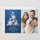 雪エレガント片クリスマスツリー4写真 シーズンカード (正面)