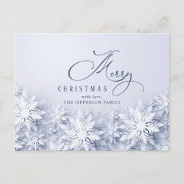 雪エレガント片クリスマスホリデーグリーティング ポストカード