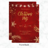 雪エレガント片クリスマスホリデーパーティー 招待状
