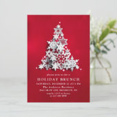 雪エレガント片クリスマスホリデーブランチ 招待状 (スタンド正面)