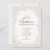雪エレガント片クリスマスホリデー招待状 (正面)